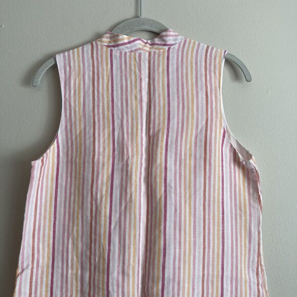 Tommy Bahama Linen Dress Sleeveless V-Neck Pink Dress Size Small Preppy Boat - Picture 8 of 10